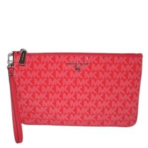 Michael Kors Jet Set Charm LARGE Top Zip Wristlet Geranium